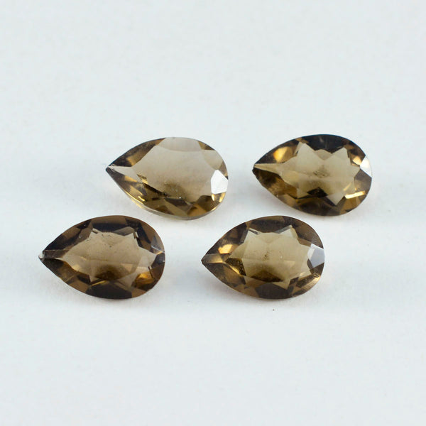 Smoky Quartz 1PC Medium 7x10 MM Pear Faceted Brown Lustrous Semi Precious Gems