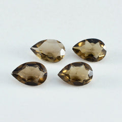 Smoky Quartz 1PC Medium 7x10 MM Pear Faceted Brown Lustrous Semi Precious Gems