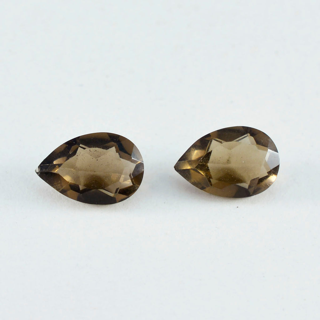 Smoky Quartz 1PC Medium 8x10 MM Pear Faceted Brown Shine Semi Precious Loose Gems