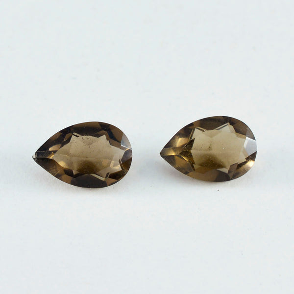 Smoky Quartz 1PC Large 9x11 MM Pear Faceted Brown Fine Semi Precious Loose Gemstone