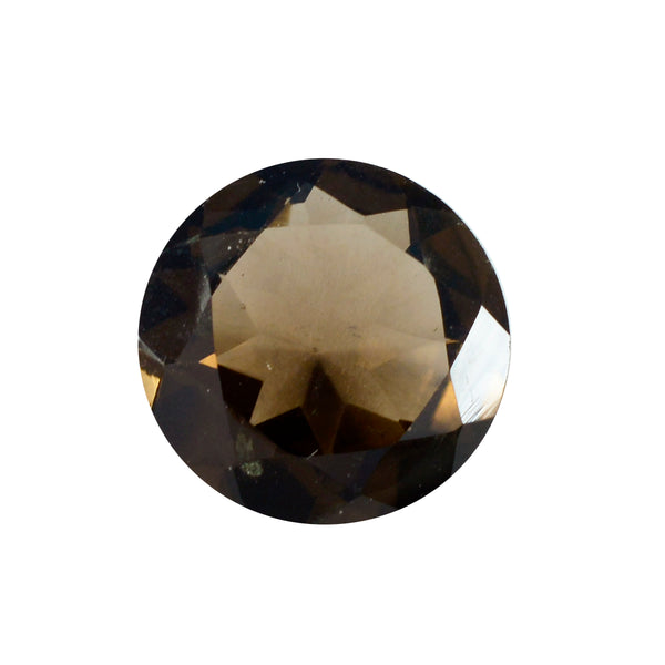 Smoky Quartz 1PC Chunky 13x13 MM Round Faceted Brown Natural Semi Precious Loose Gemstone