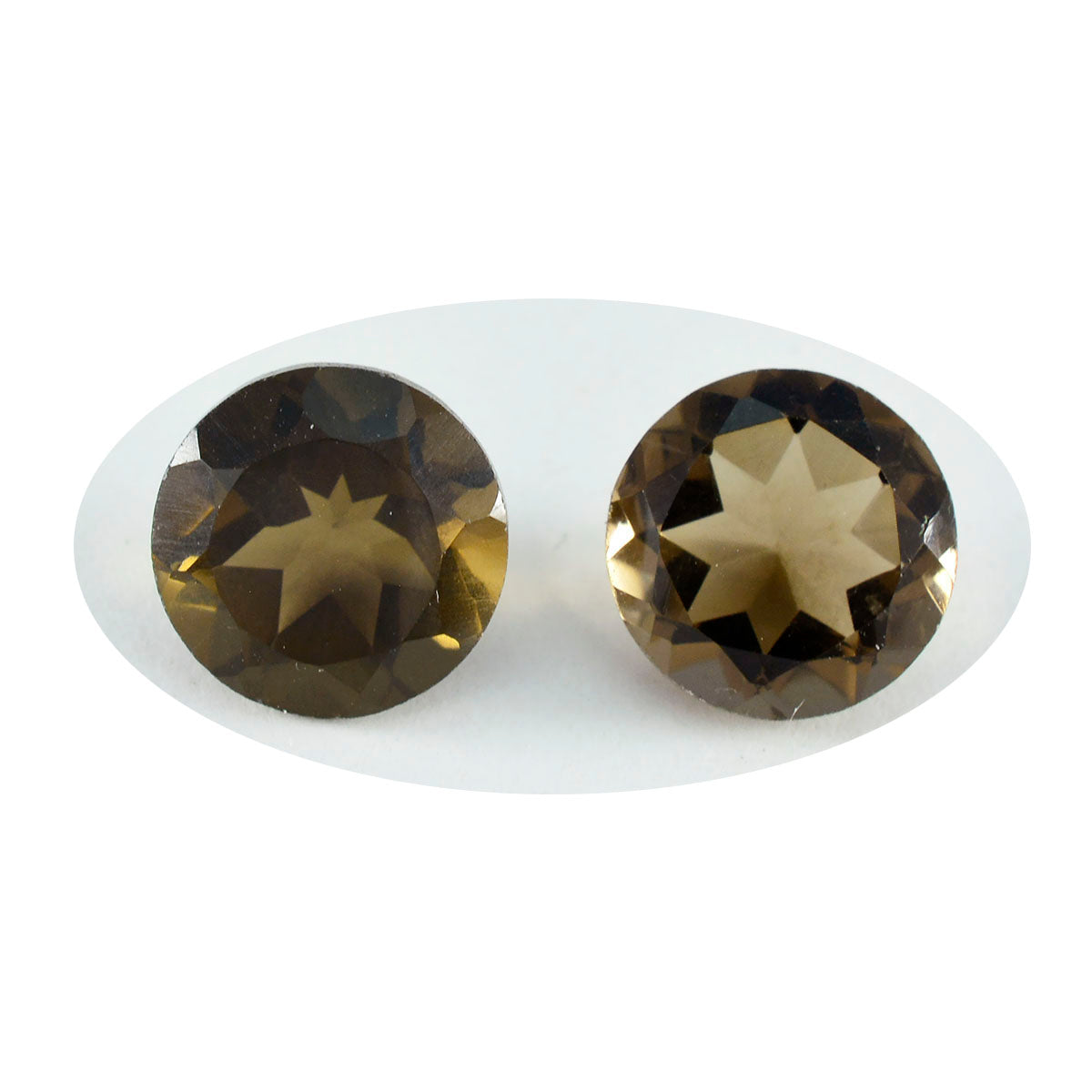 Smoky Quartz 1PC Chunky 14x14 MM Round Faceted Brown Genuine Semi Precious Loose Gemstones