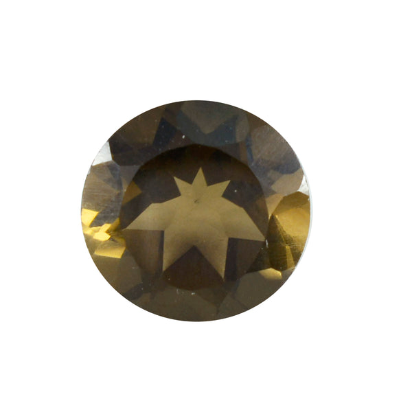 Smoky Quartz 1PC Chunky 15x15 MM Round Faceted Brown Superior Semi Precious Gems