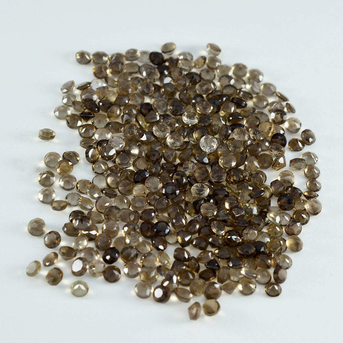 Smoky Quartz 10PC Tiny 3x3 MM Round Faceted Brown Fiery Semi Precious Gems