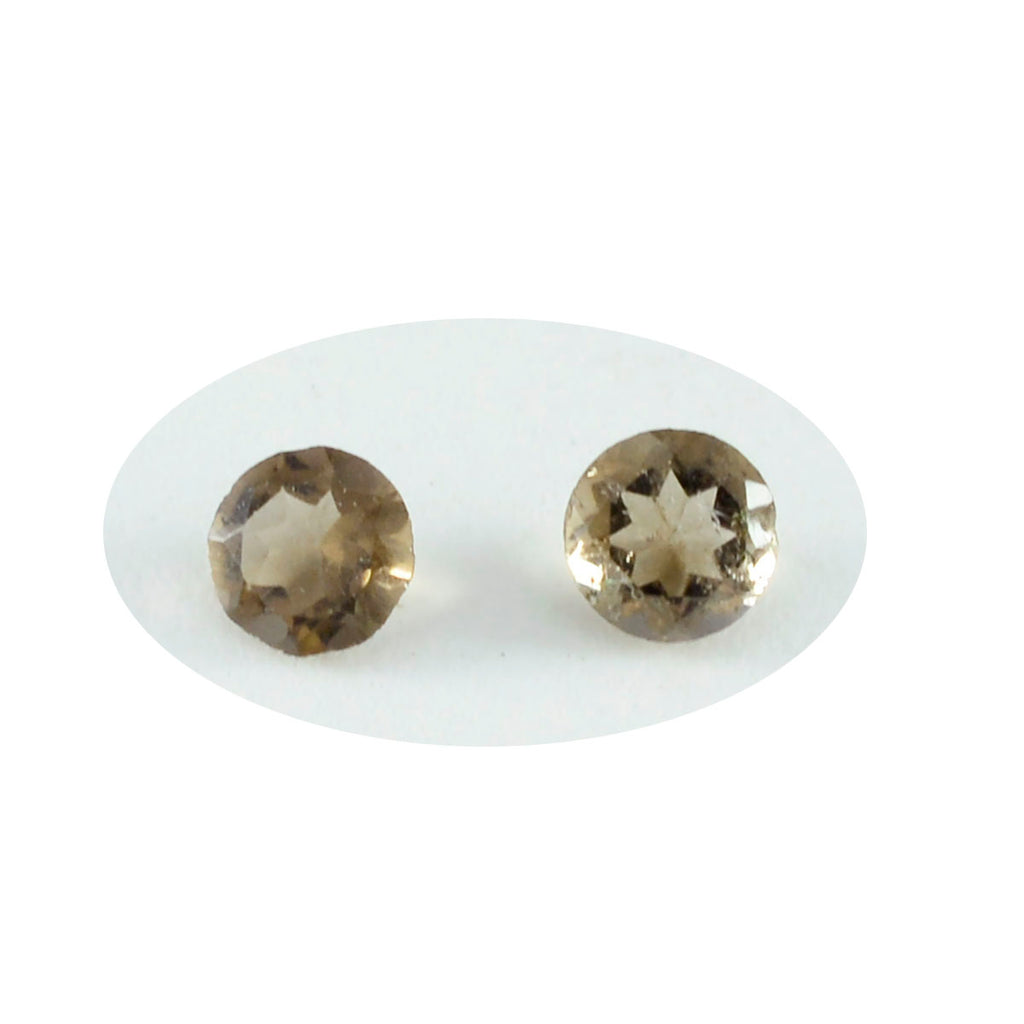 Smoky Quartz 10PC Tiny 4x4 MM Round Faceted Brown Brilliant Semi Precious Loose Gems