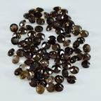 Smoky Quartz 10PC Tiny 5x5 MM Round Faceted Brown Sparkling Semi Precious Loose Gemstone