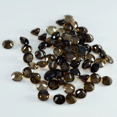Smoky Quartz 1PC Tiny 6x6 MM Round Faceted Brown Polished Semi Precious Loose Gemstones