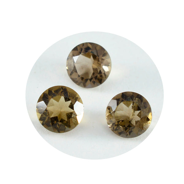 Smoky Quartz 1PC Small 7x7 MM Round Faceted Brown Splendid Semi Precious Gems