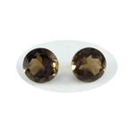 Smoky Quartz 1PC Medium 9x9 MM Round Faceted Brown Lustrous Semi Precious Loose Gemstone