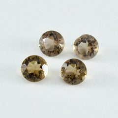 Smoky Quartz 1PC Large 10x10 MM Round Faceted Brown Shine Semi Precious Loose Gemstones