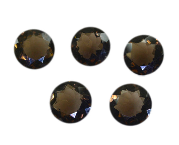 Smoky Quartz 1PC Large 10x10 MM Round Faceted Brown Shine Semi Precious Loose Gemstones