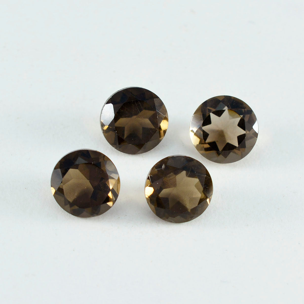 Smoky Quartz 1PC Large 11x11 MM Round Faceted Brown Fine Semi Precious Gems Hoofdafbeelding