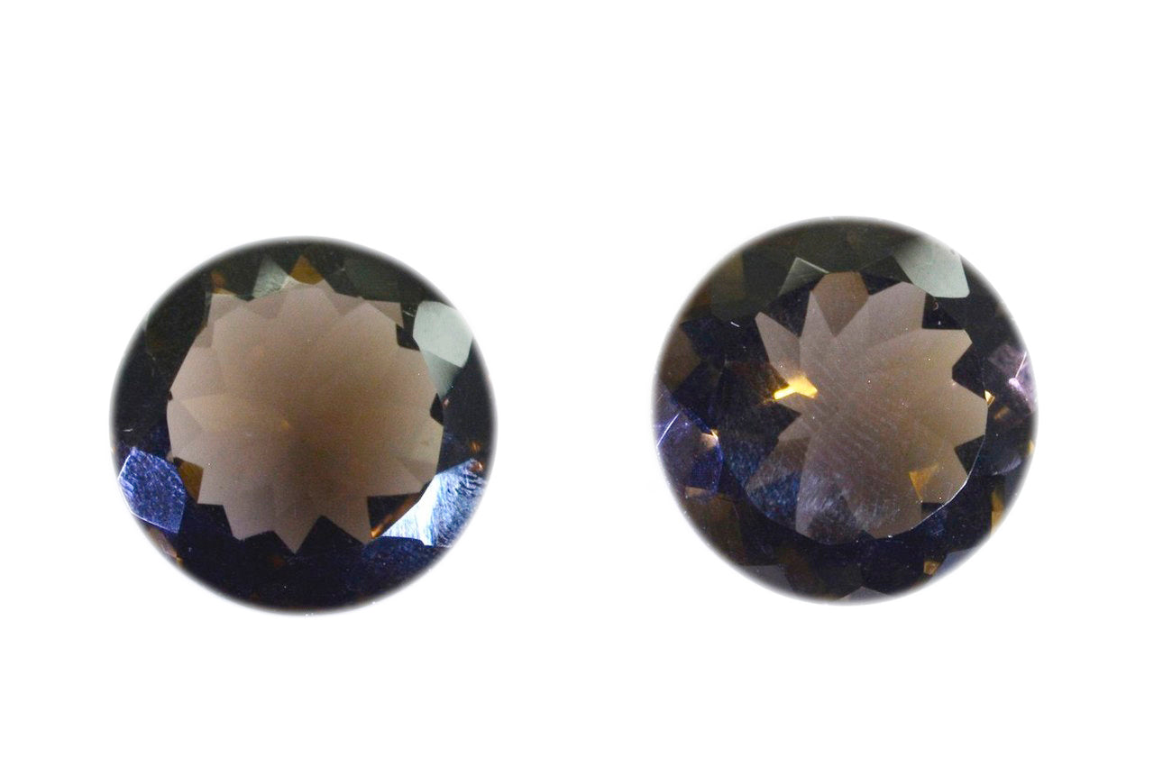 Smoky Quartz 1PC Large 11x11 MM Round Faceted Brown Fine Semi Precious Gems