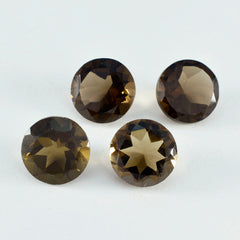 Smoky Quartz 1PC Chunky 13x13 MM Round Faceted Brown Natural Semi Precious Loose Gemstone