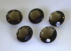 Smoky Quartz 1PC Chunky 16x16 MM Round Faceted Brown Pure Semi Precious Loose Gems