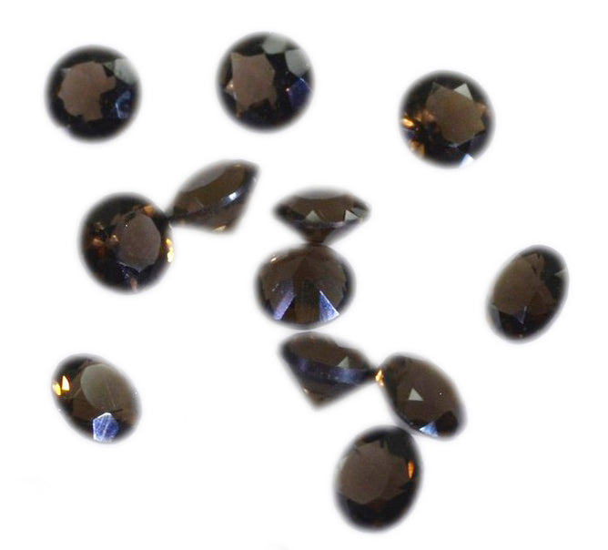 Smoky Quartz 10PC Tiny 3x3 MM Round Faceted Brown Fiery Semi Precious Gems