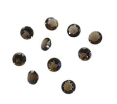Smoky Quartz 10PC Tiny 4x4 MM Round Faceted Brown Brilliant Semi Precious Loose Gems