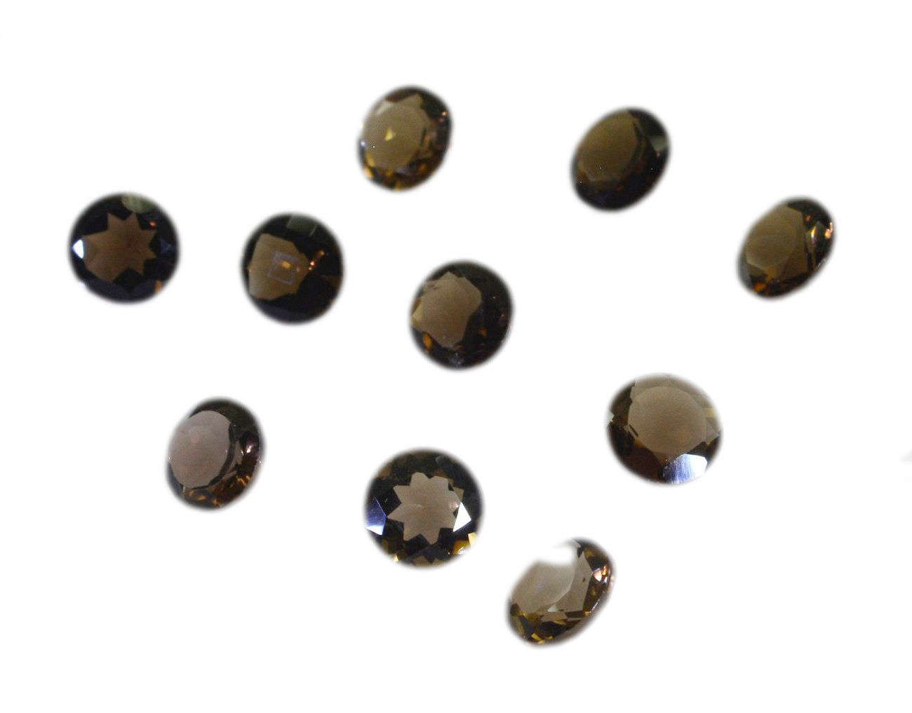 Smoky Quartz 10PC Tiny 5x5 MM Round Faceted Brown Sparkling Semi Precious Loose Gemstone