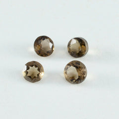 Smoky Quartz 1PC Tiny 6x6 MM Round Faceted Brown Polished Semi Precious Loose Gemstones
