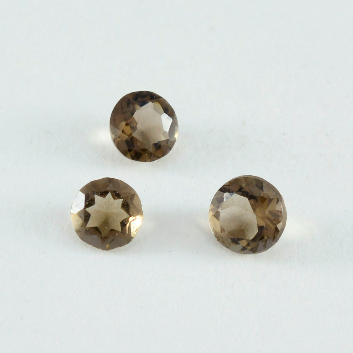 Smoky Quartz 1PC Small 7x7 MM Round Faceted Brown Splendid Semi Precious Gems Hoofdafbeelding