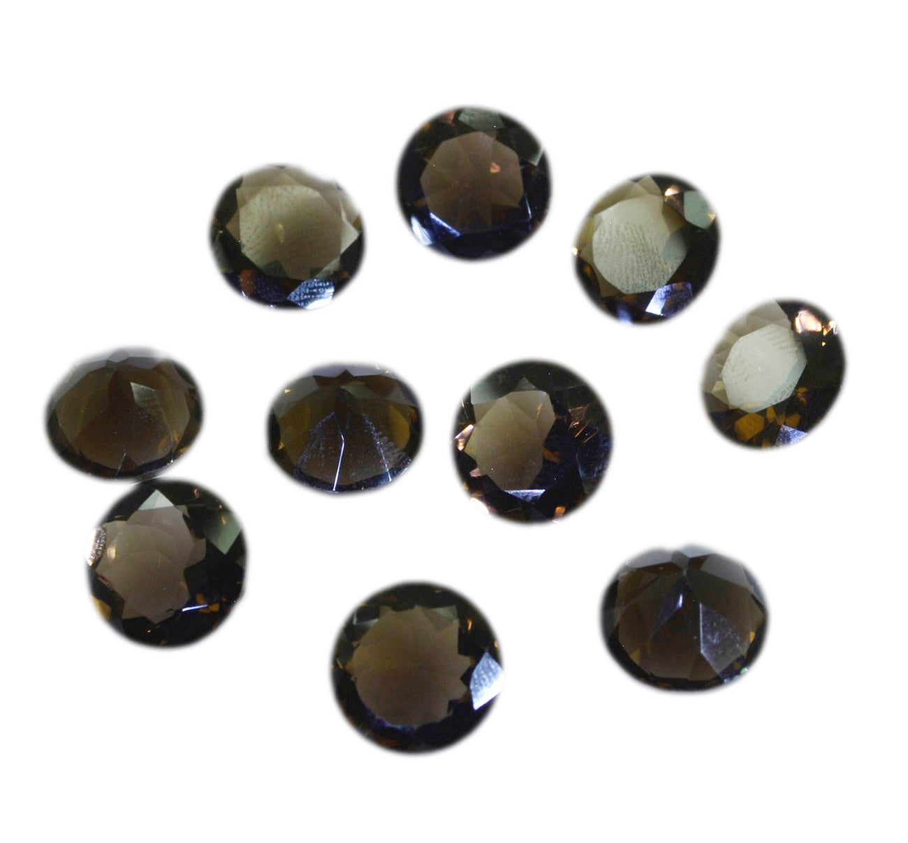 Smoky Quartz 1PC Small 8x8 MM Round Faceted Brown Luster Semi Precious Loose Gems