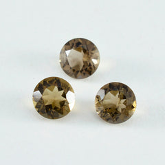 Smoky Quartz 1PC Medium 9x9 MM Round Faceted Brown Lustrous Semi Precious Loose Gemstone