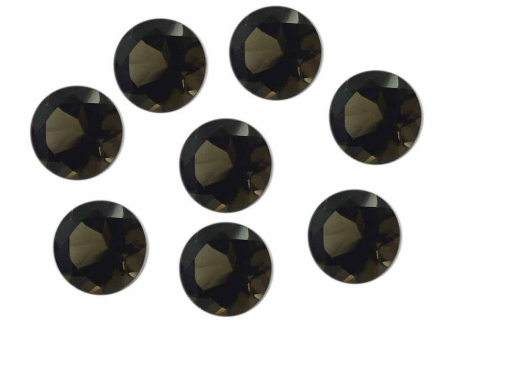 Smoky Quartz 1PC Medium 9x9 MM Round Faceted Brown Lustrous Semi Precious Loose Gemstone