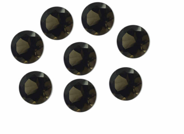 Smoky Quartz 1PC Medium 9x9 MM Round Faceted Brown Lustrous Semi Precious Loose Gemstone