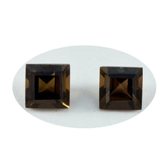 Smoky Quartz 1PC Large 11x11 MM Square Faceted Brown Fine Semi Precious Gems