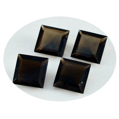 Smoky Quartz 1PC Chunky 14x14 MM Square Faceted Brown Genuine Semi Precious Loose Gemstones