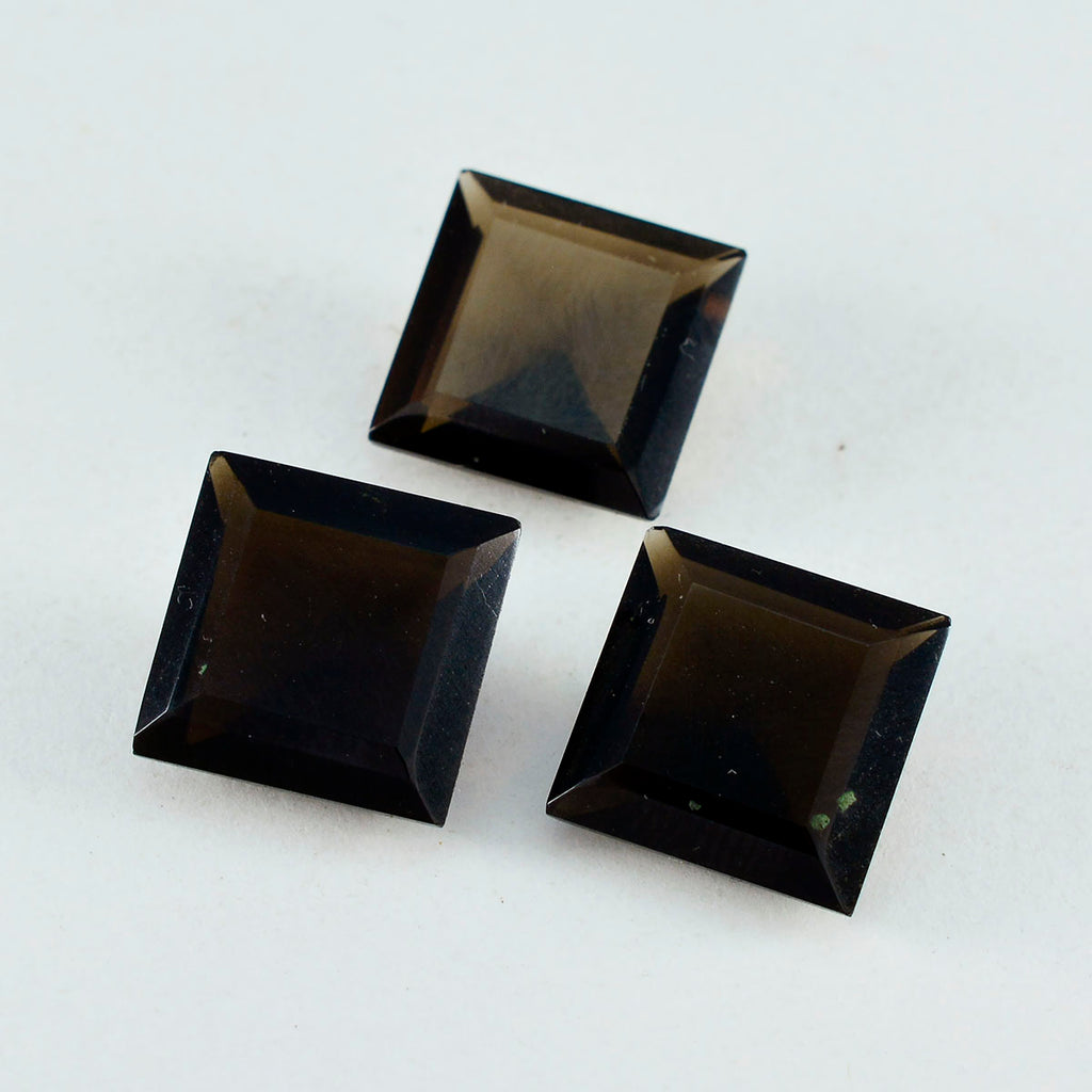 Rauchquarz 1PC Chunky 15x15 MM Quadrat Facettiert Braun Superior Halbedelsteine