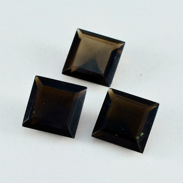 Rauchquarz 1PC Chunky 15x15 MM Quadrat Facettiert Braun Superior Halbedelsteine