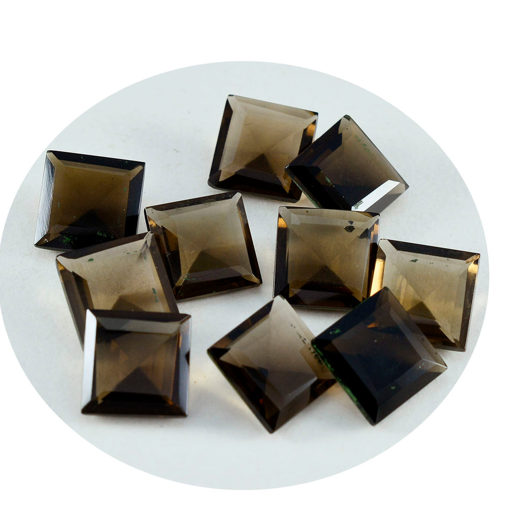 Smoky Quartz 1PC Small 8x8 MM Square Faceted Brown Luster Semi Precious Loose Gems