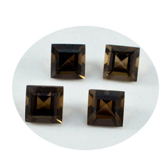 Smoky Quartz 1PC Medium 9x9 MM Square Faceted Brown Lustrous Semi Precious Loose Gemstone