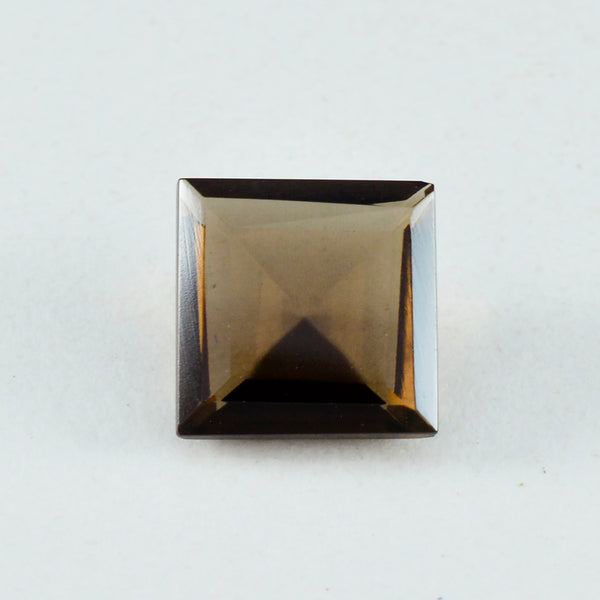 Smoky Quartz 1PC Large 10x10 MM Square Faceted Brown Shine Semi Precious Loose Gemstones