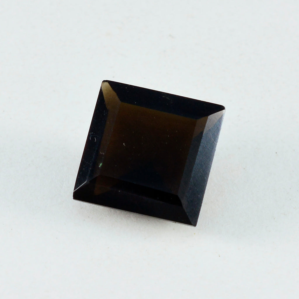 Smoky Quartz 1PC Chunky 13x13 MM Square Faceted Brown Natural Semi Precious Loose Gemstone