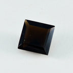 Smoky Quartz 1PC Chunky 13x13 MM Square Faceted Brown Natural Semi Precious Loose Gemstone