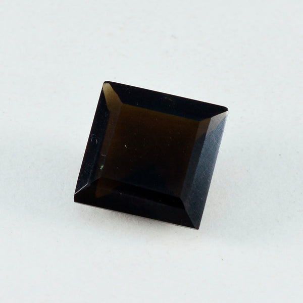Smoky Quartz 1PC Chunky 13x13 MM Square Faceted Brown Natural Semi Precious Loose Gemstone