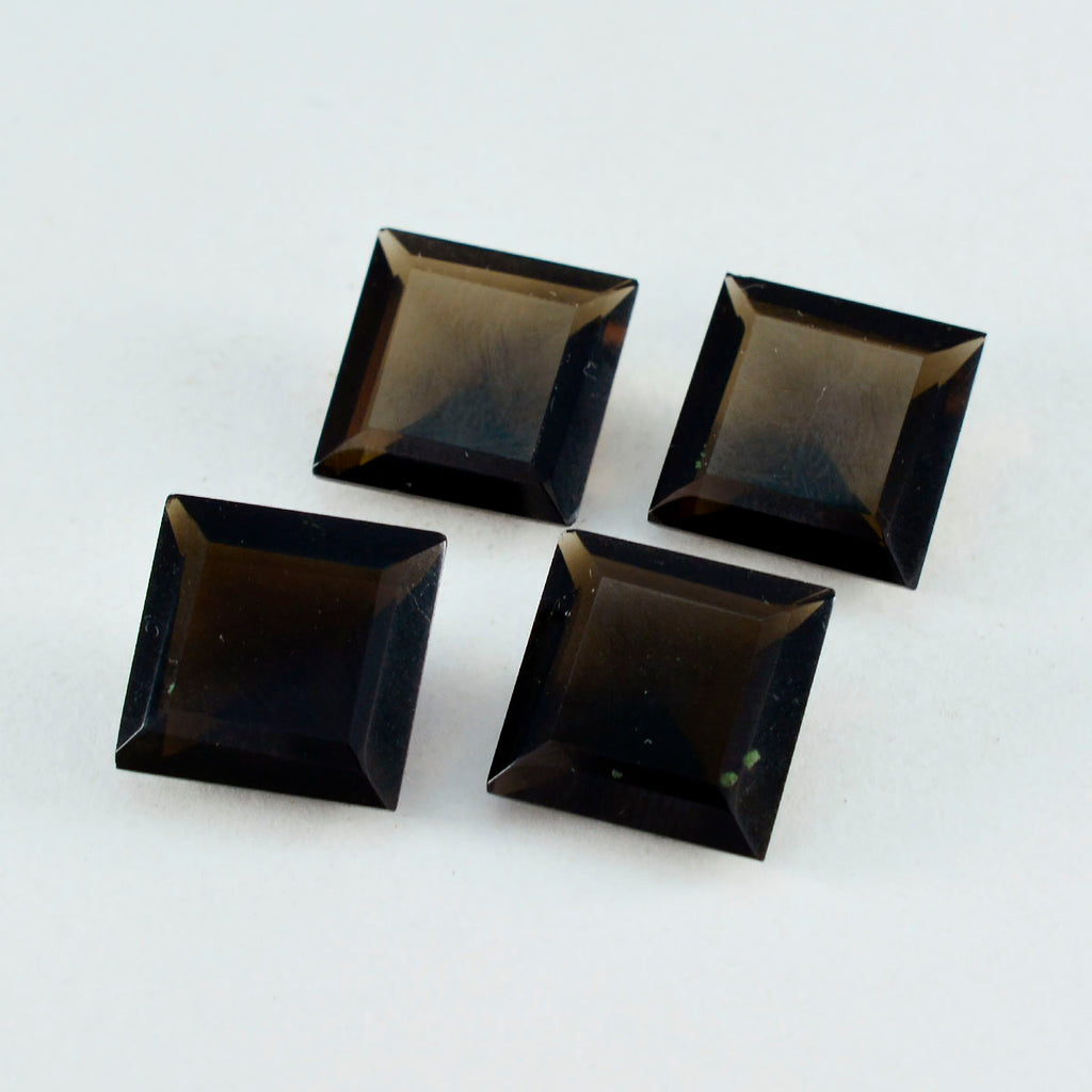 Rauchquarz 1PC Chunky 15x15 MM Quadrat Facettiert Braun Superior Halbedelsteine