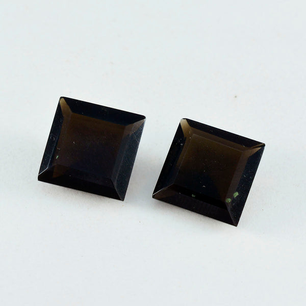 Smoky Quartz 1PC Chunky 16x16 MM Square Faceted Brown Pure Semi Precious Loose Gems