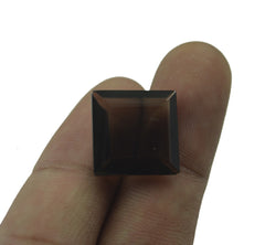 Smoky Quartz 1PC Chunky 16x16 MM Square Faceted Brown Pure Semi Precious Loose Gems