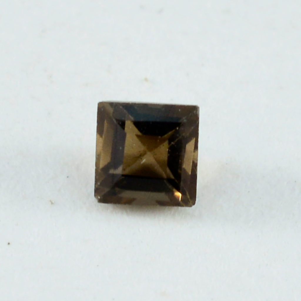 Smoky Quartz 10PC Tiny 3x3 MM Square Faceted Brown Fiery Semi Precious Gems