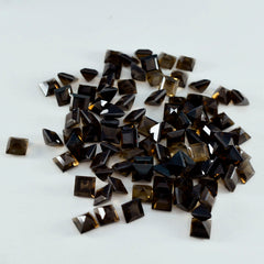 Smoky Quartz 10PC Tiny 3x3 MM Square Faceted Brown Fiery Semi Precious Gems