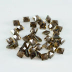 Smoky Quartz 10PC Tiny 4x4 MM Square Faceted Brown Brilliant Semi Precious Loose Gems