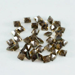 Smoky Quartz 10PC Tiny 4x4 MM Square Faceted Brown Brilliant Semi Precious Loose Gems