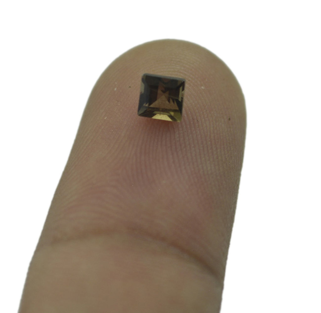 Smoky Quartz 10PC Tiny 4x4 MM Square Faceted Brown Brilliant Semi Precious Loose Gems