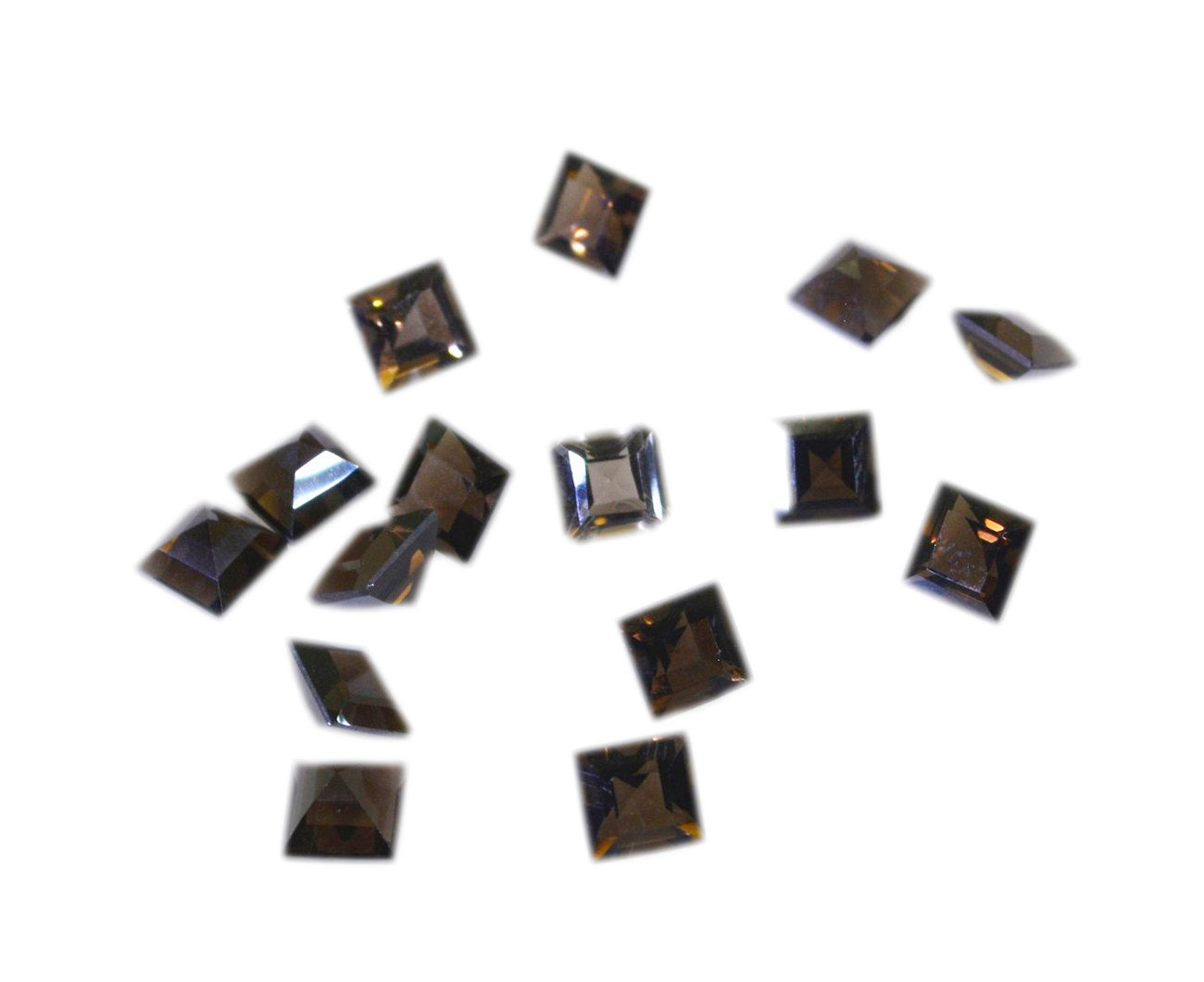 Smoky Quartz 1PC Tiny 5x5 MM Square Faceted Brown Sparkling Semi Precious Loose Gemstone