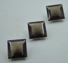 Smoky Quartz 1PC Small 8x8 MM Square Faceted Brown Luster Semi Precious Loose Gems