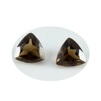 Smoky Quartz 1PC Large 10x10 MM Triangle Faceted Brown Shine Semi Precious Loose Gemstones