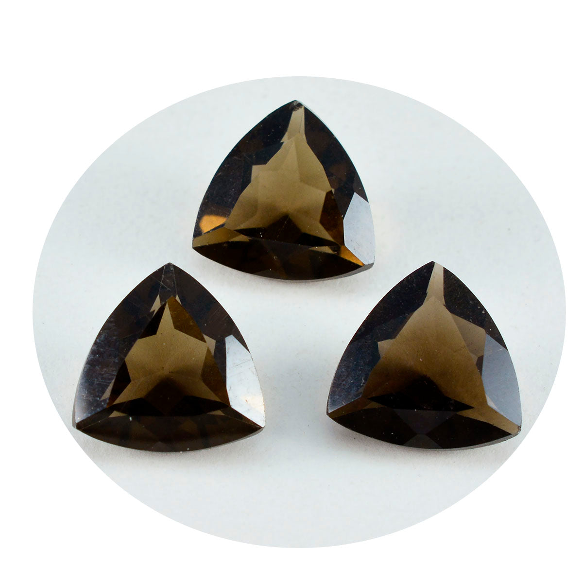 Smoky Quartz 1PC Large 12x12 MM Triangle Faceted Brown High-Quality Semi Precious Loose Gems Secundaire afbeelding